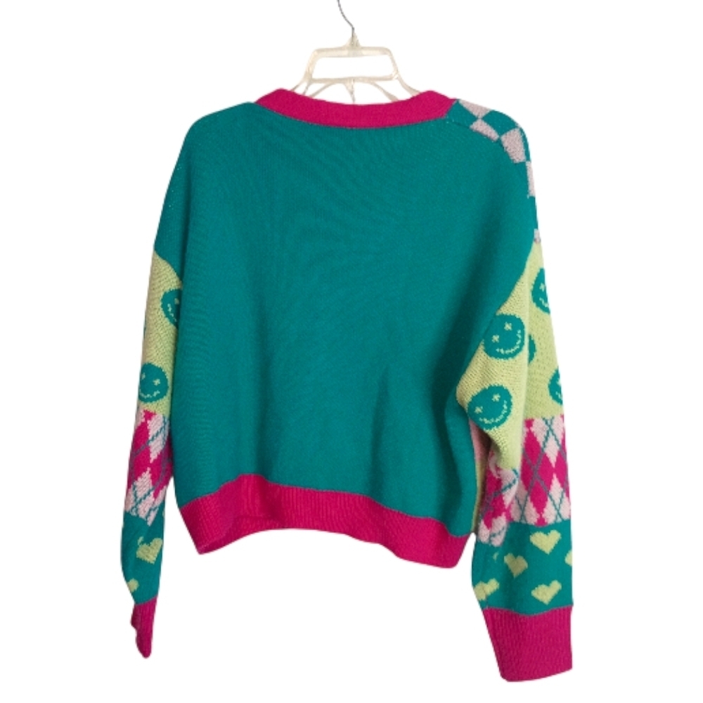 J.NNA -Colorful Patterned Women's Cardigan - Size S - Picture 4 of 6